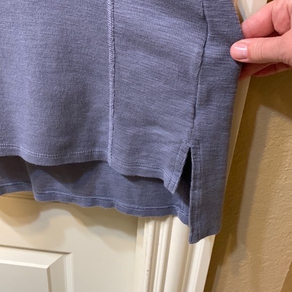 Women’s Columbia Long Sleeve Hi-Low Hooded Knit Pullover Tunic in Dusty Blue - Picture 2 of 6